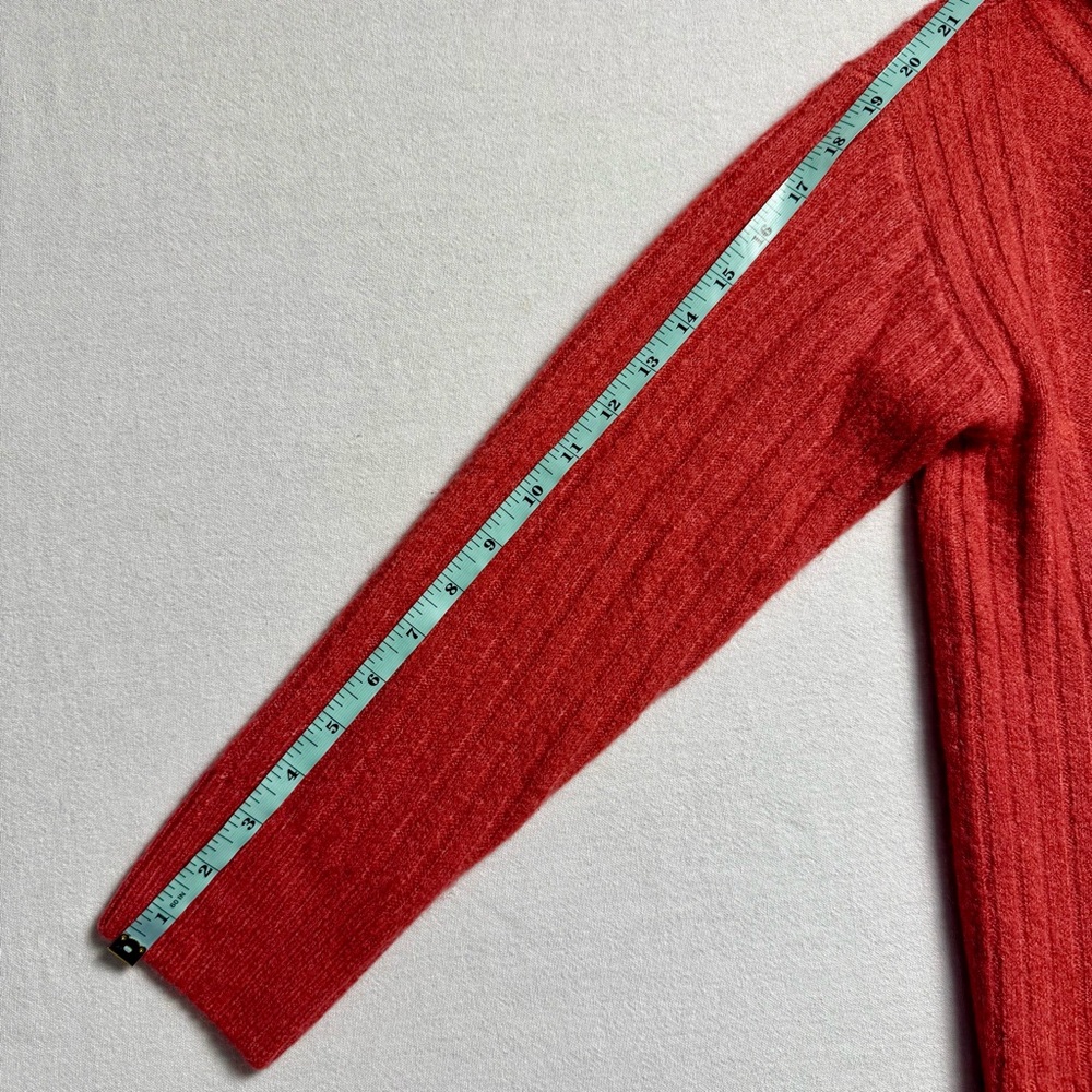 Talbots Half Zip Cable Knit Sweater Size M Coral Coastal Grandma Preppy Classic - Picture 9 of 11